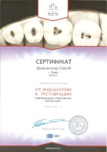 Интелегатор Сергей Витальевич сертификат 1